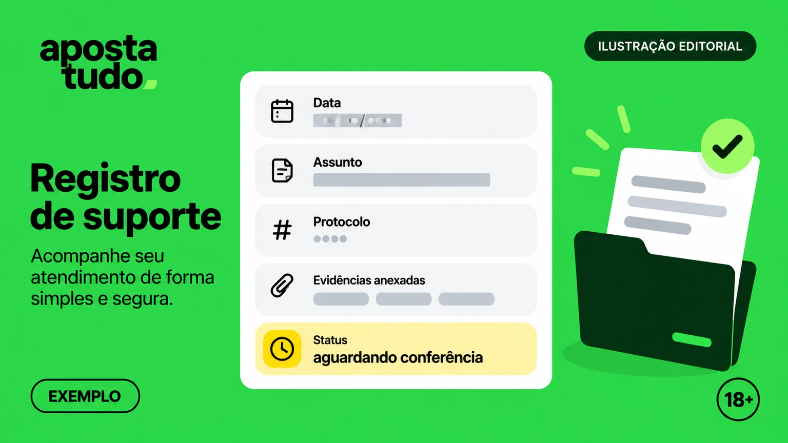 Modelo de caso com linha do tempo, protocolo e evidências ocultadas